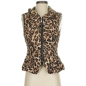 White House Black Market Leopard Print Sleeveless Vest Size  XXS